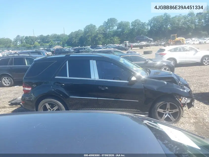 2009 Mercedes-Benz Ml 350 4Matic VIN: 4JGBB86E39A451334 Lot: 45563080