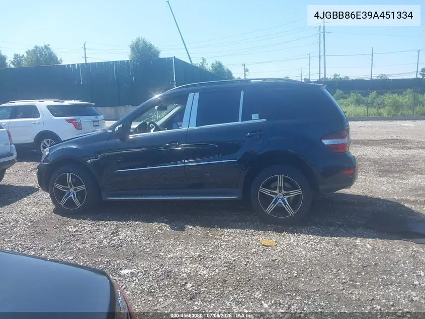 2009 Mercedes-Benz Ml 350 4Matic VIN: 4JGBB86E39A451334 Lot: 45563080