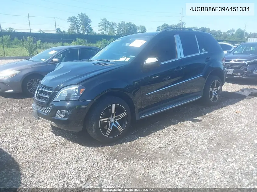 2009 Mercedes-Benz Ml 350 4Matic VIN: 4JGBB86E39A451334 Lot: 45563080