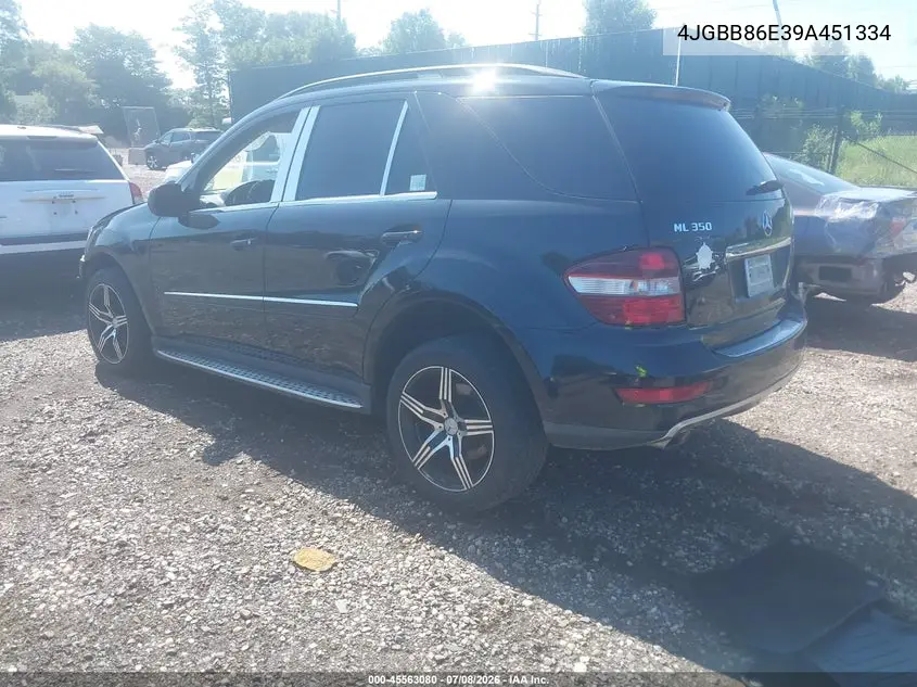 2009 Mercedes-Benz Ml 350 4Matic VIN: 4JGBB86E39A451334 Lot: 45563080
