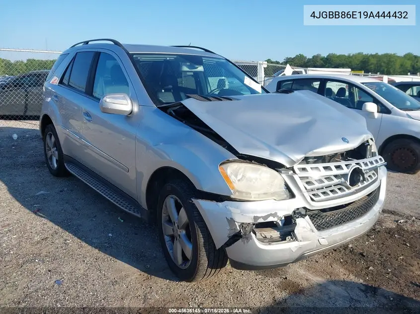 2009 Mercedes-Benz Ml 350 4Matic VIN: 4JGBB86E19A444432 Lot: 45636145
