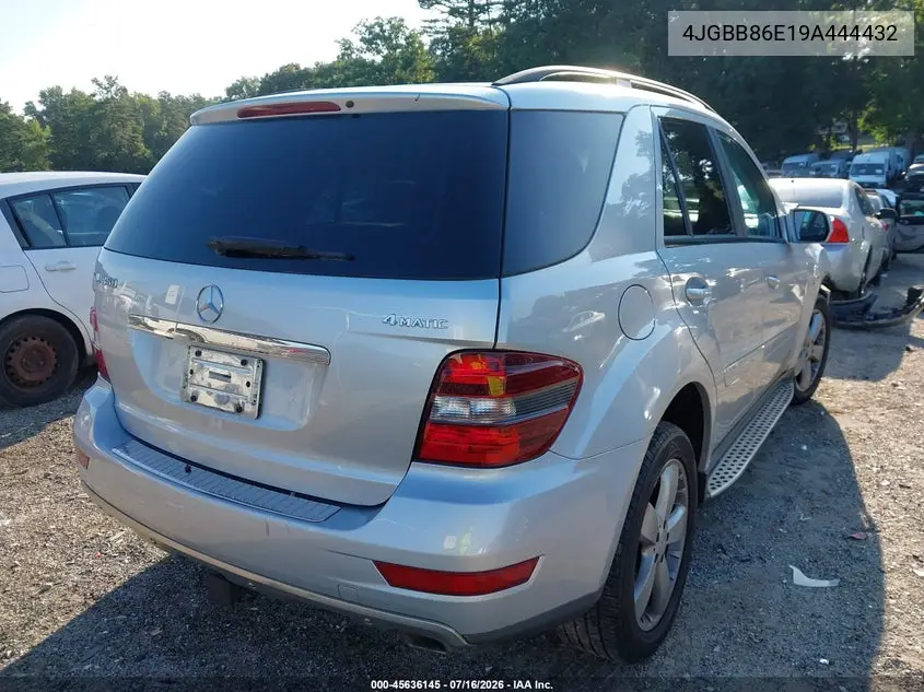 2009 Mercedes-Benz Ml 350 4Matic VIN: 4JGBB86E19A444432 Lot: 45636145