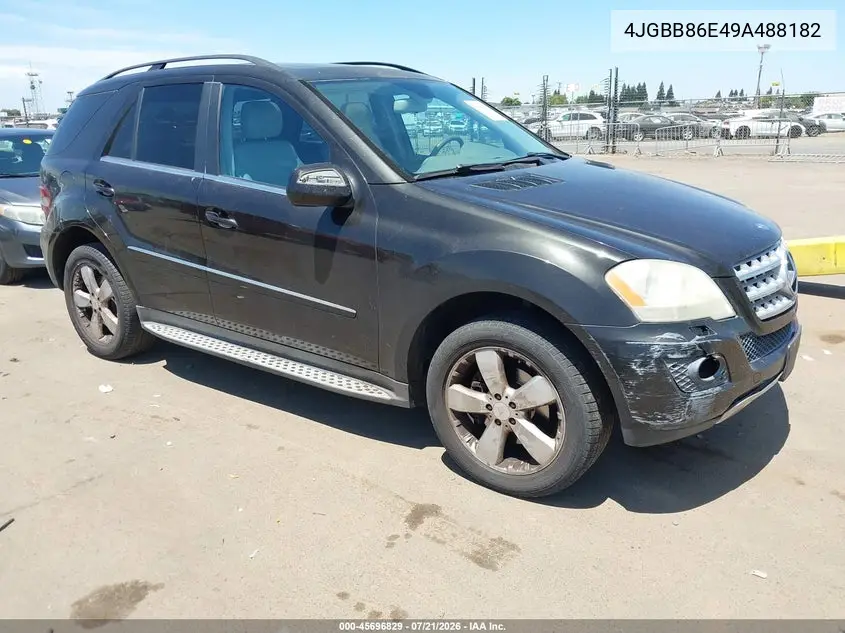 2009 Mercedes-Benz Ml 350 4Matic VIN: 4JGBB86E49A488182 Lot: 45696829