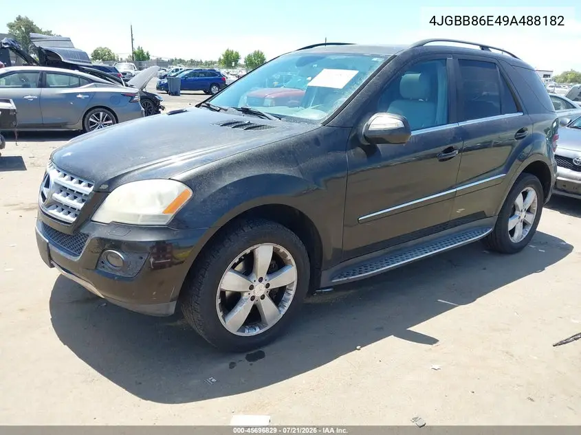 2009 Mercedes-Benz Ml 350 4Matic VIN: 4JGBB86E49A488182 Lot: 45696829
