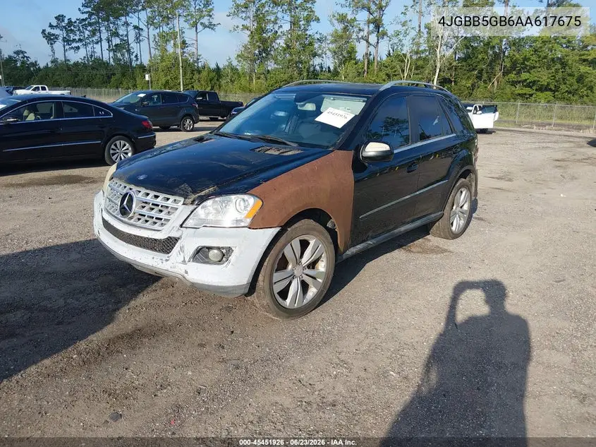 2010 Mercedes-Benz Ml 350 VIN: 4JGBB5GB6AA617675 Lot: 45451926