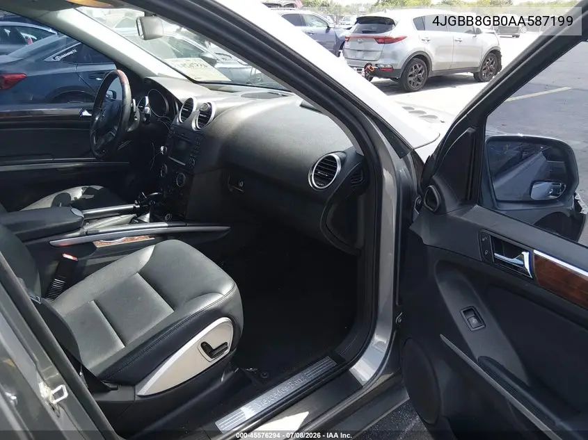 2010 Mercedes-Benz Ml 350 4Matic VIN: 4JGBB8GB0AA587199 Lot: 45576294