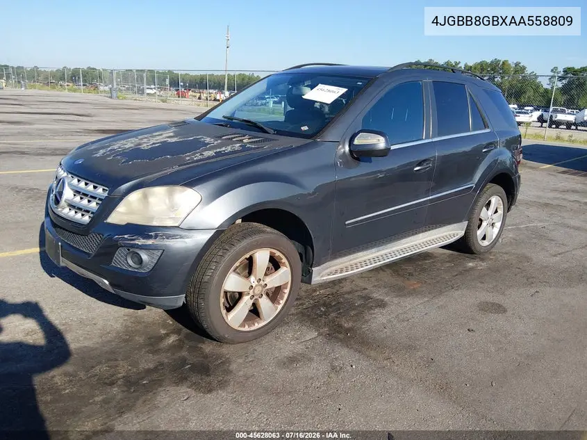2010 Mercedes-Benz Ml 350 4Matic VIN: 4JGBB8GBXAA558809 Lot: 45628063