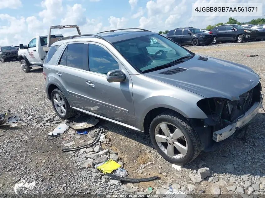2010 Mercedes-Benz Ml 350 4Matic VIN: 4JGBB8GB7AA561571 Lot: 45681510