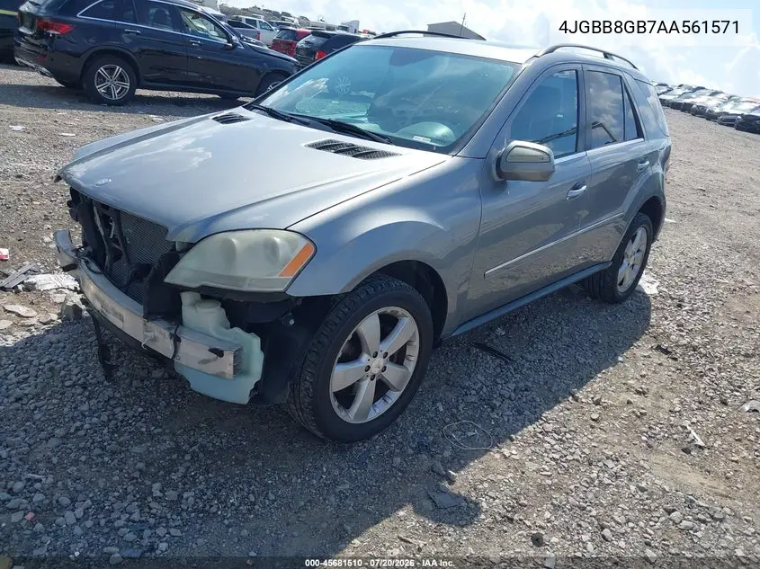 2010 Mercedes-Benz Ml 350 4Matic VIN: 4JGBB8GB7AA561571 Lot: 45681510