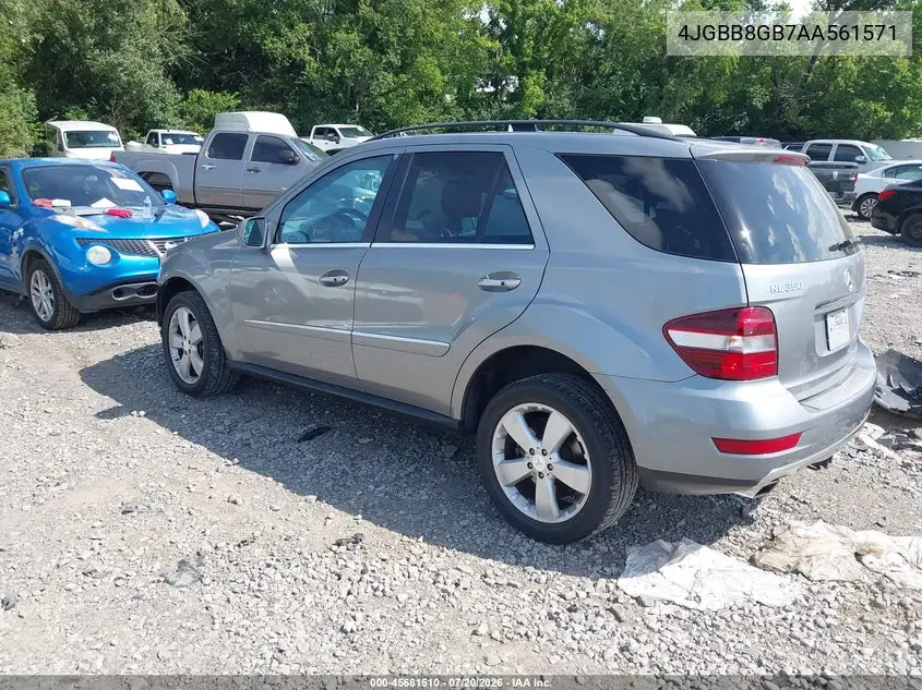 2010 Mercedes-Benz Ml 350 4Matic VIN: 4JGBB8GB7AA561571 Lot: 45681510