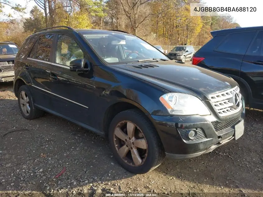 4JGBB8GB4BA688120 2011 Mercedes-Benz Ml 350 4Matic