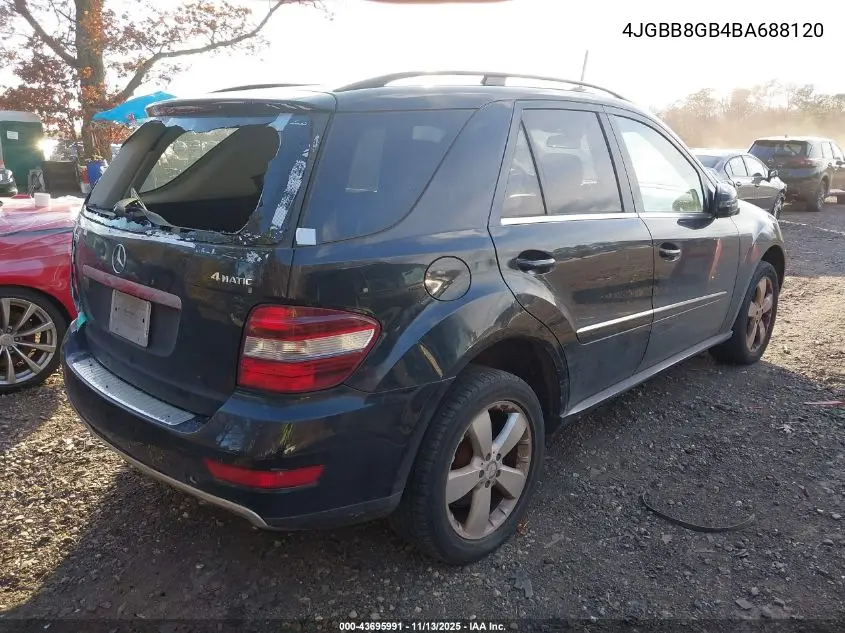 4JGBB8GB4BA688120 2011 Mercedes-Benz Ml 350 4Matic