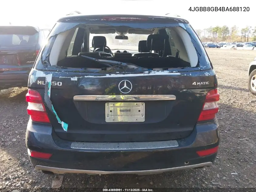 4JGBB8GB4BA688120 2011 Mercedes-Benz Ml 350 4Matic