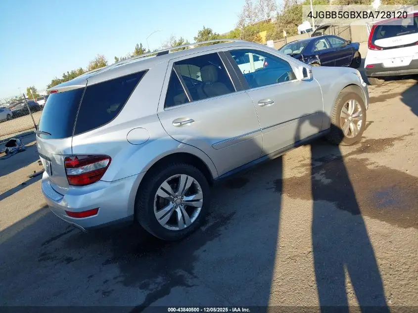 4JGBB5GBXBA728120 2011 Mercedes-Benz Ml 350