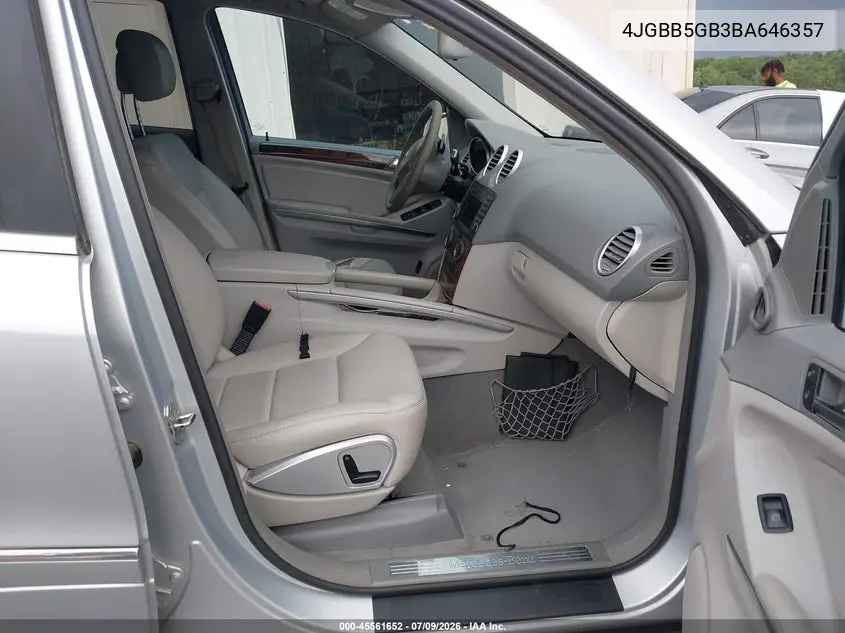 2011 Mercedes-Benz Ml 350 VIN: 4JGBB5GB3BA646357 Lot: 45561652