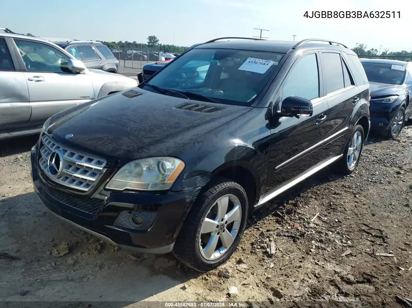 2011 Mercedes-Benz Ml 350 4Matic VIN: 4JGBB8GB3BA632511 Lot: 45567683