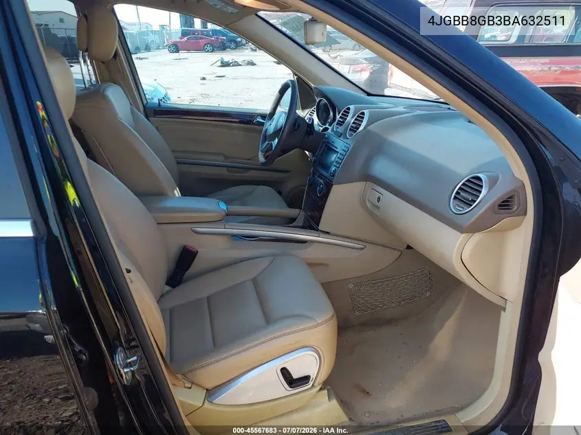 2011 Mercedes-Benz Ml 350 4Matic VIN: 4JGBB8GB3BA632511 Lot: 45567683