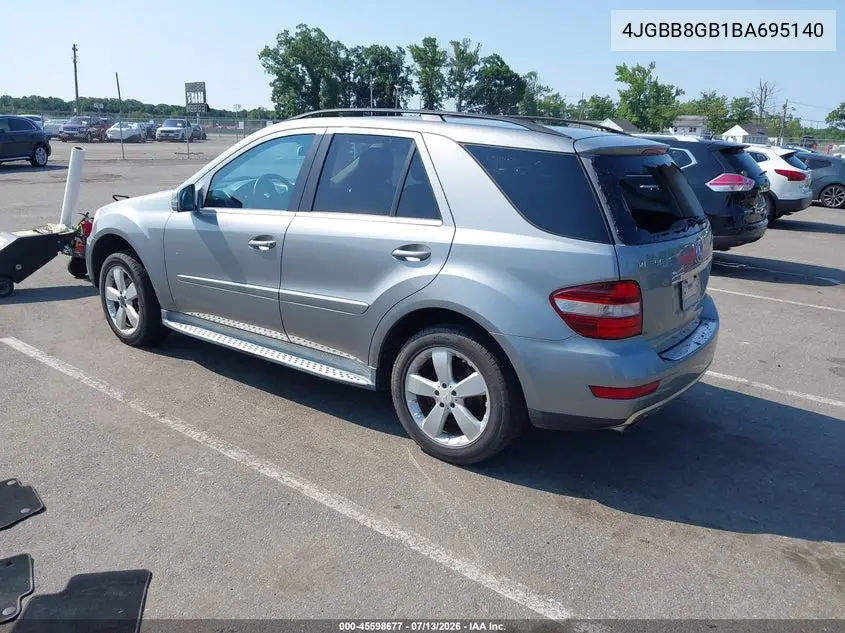 2011 Mercedes-Benz Ml 350 4Matic VIN: 4JGBB8GB1BA695140 Lot: 45598677
