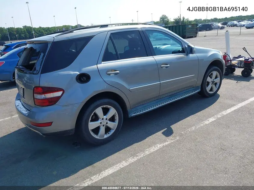 2011 Mercedes-Benz Ml 350 4Matic VIN: 4JGBB8GB1BA695140 Lot: 45598677