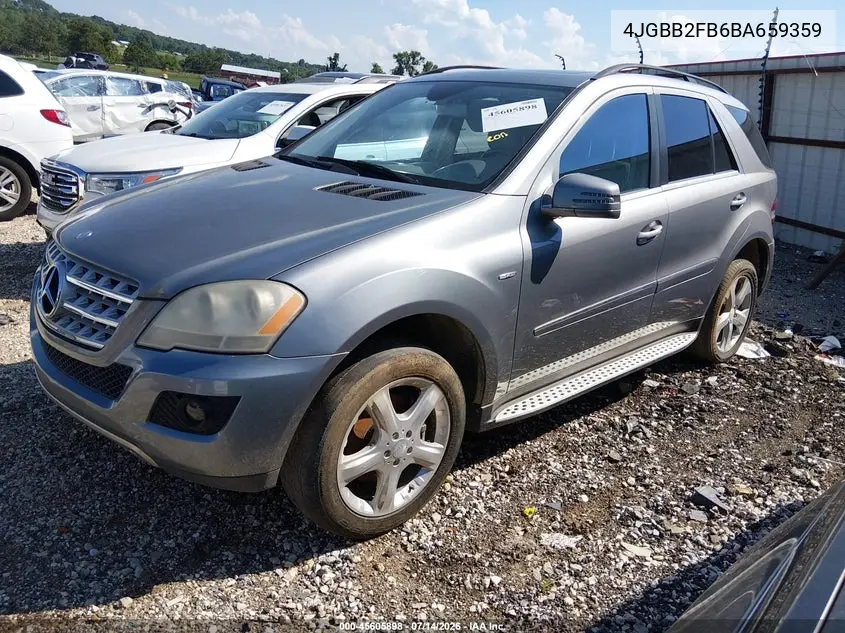 2011 Mercedes-Benz Ml 350 Bluetec 4Matic VIN: 4JGBB2FB6BA659359 Lot: 45605898