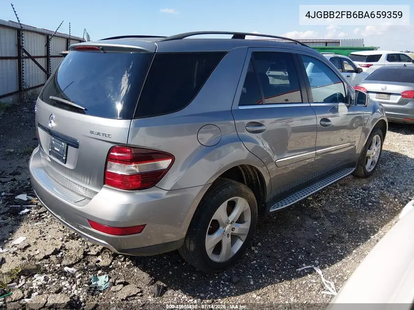 2011 Mercedes-Benz Ml 350 Bluetec 4Matic VIN: 4JGBB2FB6BA659359 Lot: 45605898