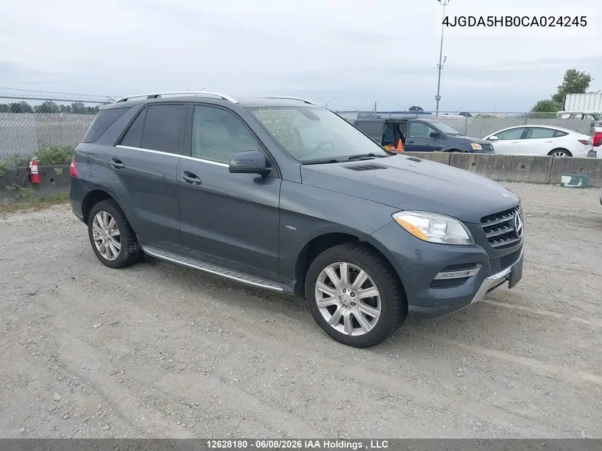 2012 Mercedes-Benz Ml 350 4Matic VIN: 4JGDA5HB0CA024245 Lot: 12628180
