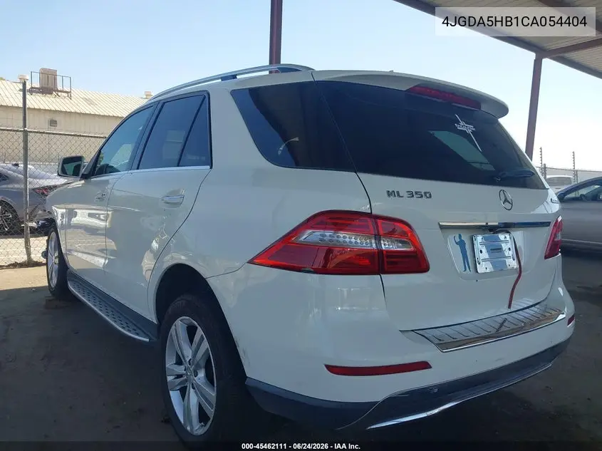 2012 Mercedes-Benz Ml 350 4Matic VIN: 4JGDA5HB1CA054404 Lot: 45462111
