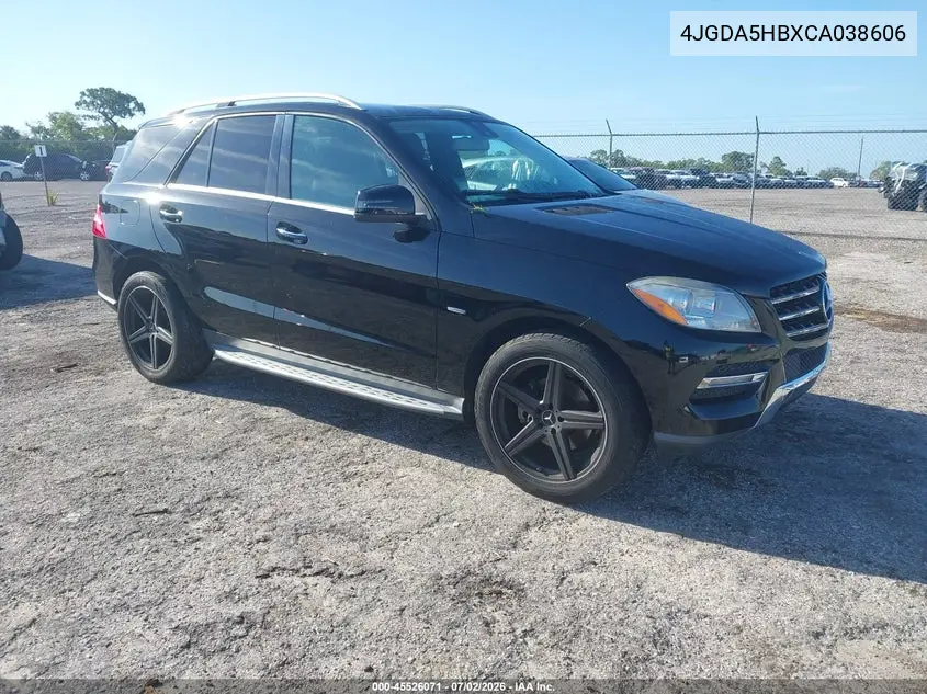 2012 Mercedes-Benz Ml 350 4Matic VIN: 4JGDA5HBXCA038606 Lot: 45526071