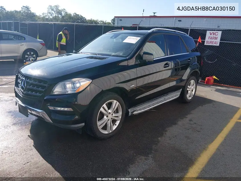 2012 Mercedes-Benz Ml 350 4Matic VIN: 4JGDA5HB8CA030150 Lot: 45573224