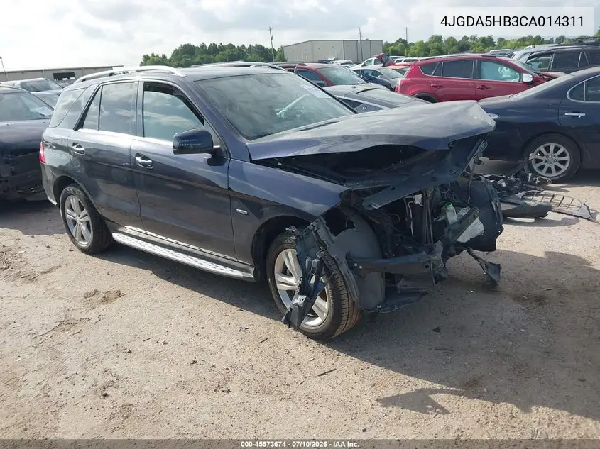 2012 Mercedes-Benz Ml 350 4Matic VIN: 4JGDA5HB3CA014311 Lot: 45573674