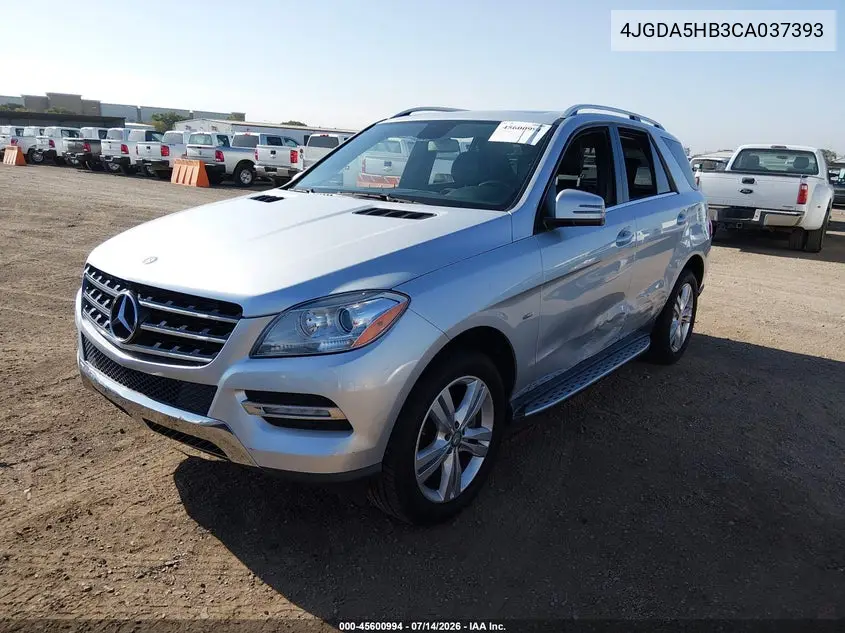 2012 Mercedes-Benz Ml 350 4Matic VIN: 4JGDA5HB3CA037393 Lot: 45600994