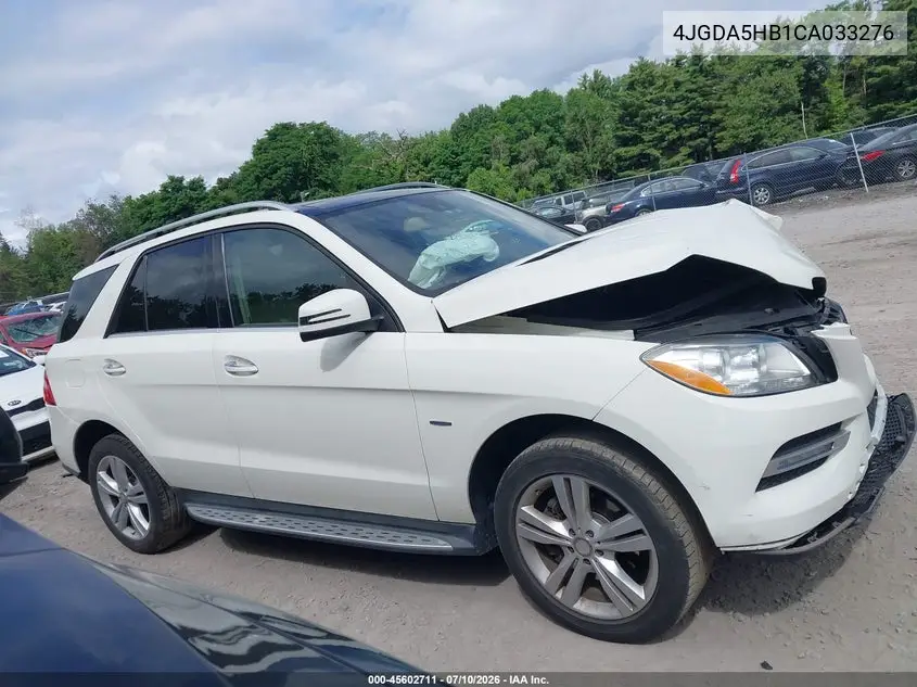 2012 Mercedes-Benz Ml 350 4Matic VIN: 4JGDA5HB1CA033276 Lot: 45602711