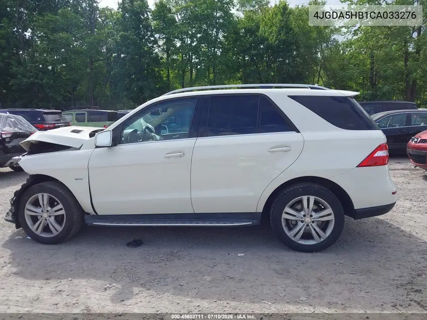 2012 Mercedes-Benz Ml 350 4Matic VIN: 4JGDA5HB1CA033276 Lot: 45602711