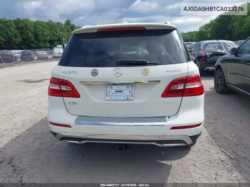 2012 Mercedes-Benz Ml 350 4Matic VIN: 4JGDA5HB1CA033276 Lot: 45602711