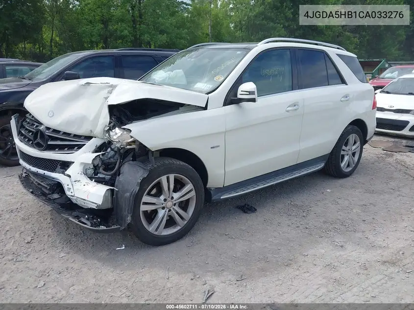 2012 Mercedes-Benz Ml 350 4Matic VIN: 4JGDA5HB1CA033276 Lot: 45602711