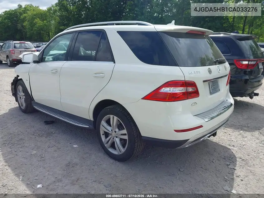 2012 Mercedes-Benz Ml 350 4Matic VIN: 4JGDA5HB1CA033276 Lot: 45602711