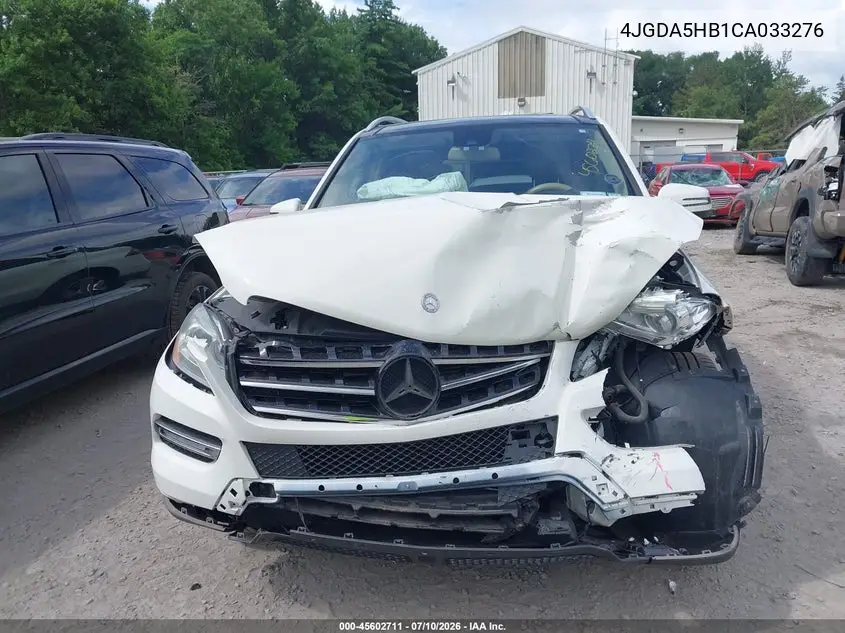 2012 Mercedes-Benz Ml 350 4Matic VIN: 4JGDA5HB1CA033276 Lot: 45602711