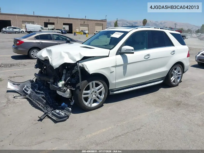 2012 Mercedes-Benz Ml 350 4Matic VIN: 4JGDA5HB3CA042013 Lot: 45656831
