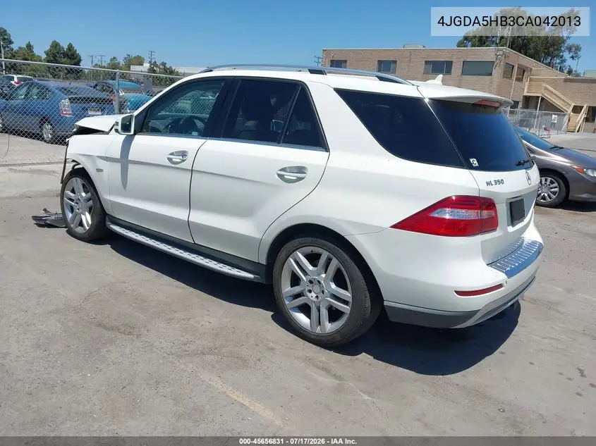 2012 Mercedes-Benz Ml 350 4Matic VIN: 4JGDA5HB3CA042013 Lot: 45656831