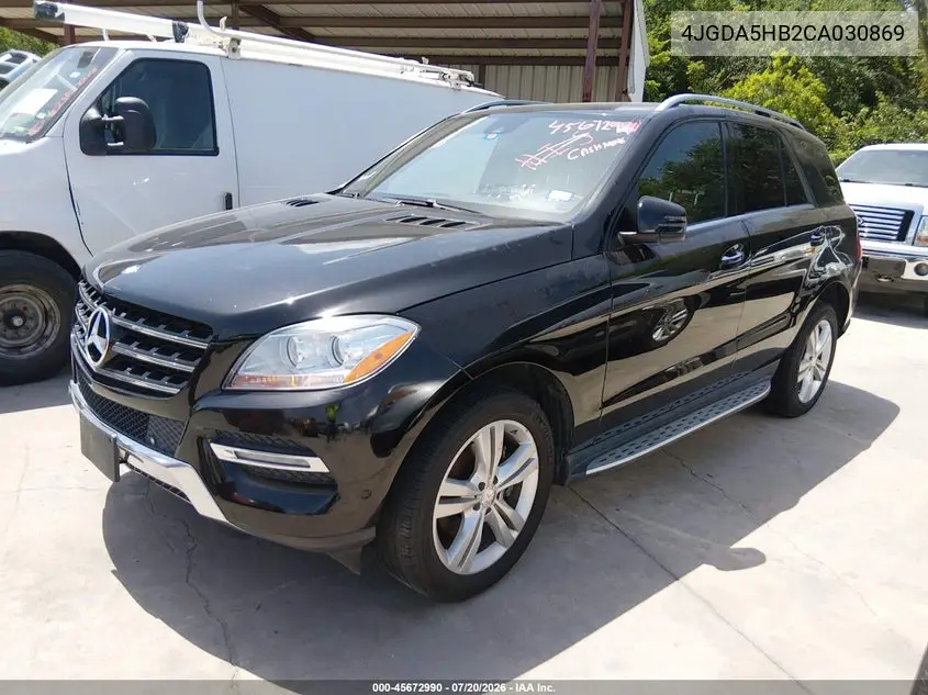 2012 Mercedes-Benz Ml 350 4Matic VIN: 4JGDA5HB2CA030869 Lot: 45672990