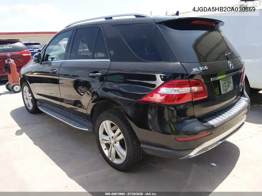 2012 Mercedes-Benz Ml 350 4Matic VIN: 4JGDA5HB2CA030869 Lot: 45672990
