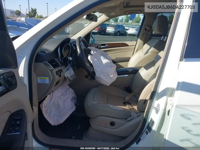 2013 Mercedes-Benz Ml 350 VIN: 4JGDA5JB6DA227703 Lot: 45360390