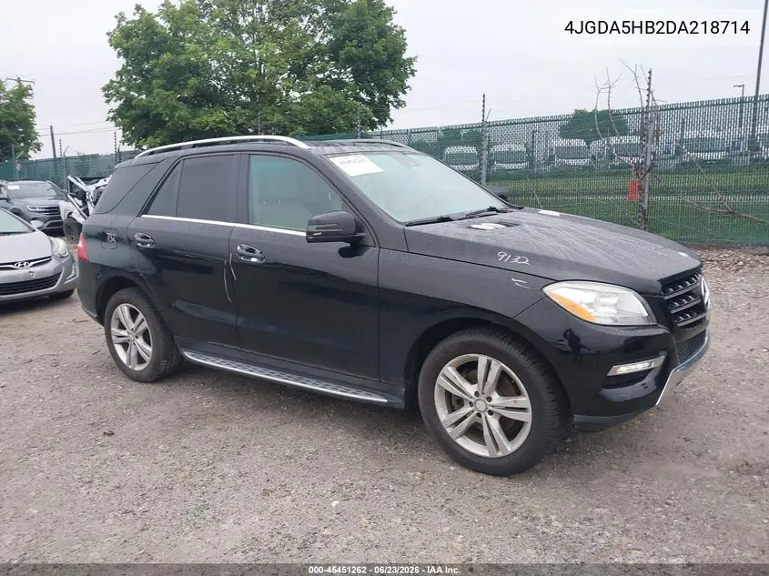 2013 Mercedes-Benz Ml 350 4Matic VIN: 4JGDA5HB2DA218714 Lot: 45451262