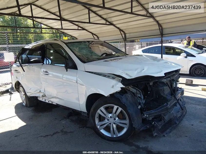 2013 Mercedes-Benz Ml 350 4Matic VIN: 4JGDA5HB2DA237439 Lot: 45456700