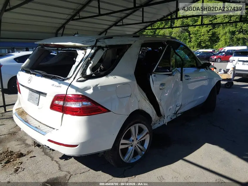 2013 Mercedes-Benz Ml 350 4Matic VIN: 4JGDA5HB2DA237439 Lot: 45456700