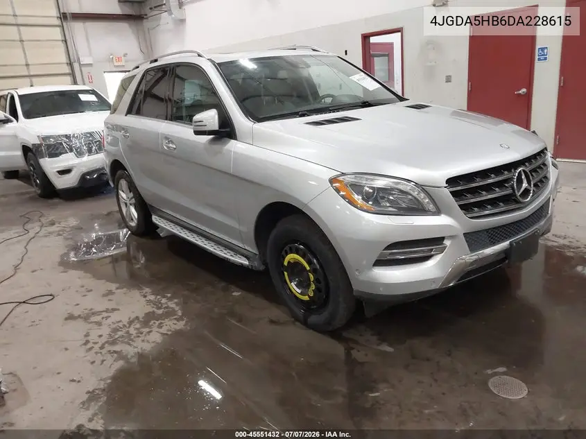 2013 Mercedes-Benz Ml 350 4Matic VIN: 4JGDA5HB6DA228615 Lot: 45551432