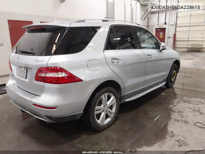 2013 Mercedes-Benz Ml 350 4Matic VIN: 4JGDA5HB6DA228615 Lot: 45551432