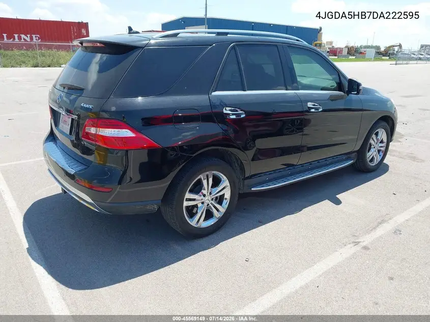 2013 Mercedes-Benz Ml 350 4Matic VIN: 4JGDA5HB7DA222595 Lot: 45569149