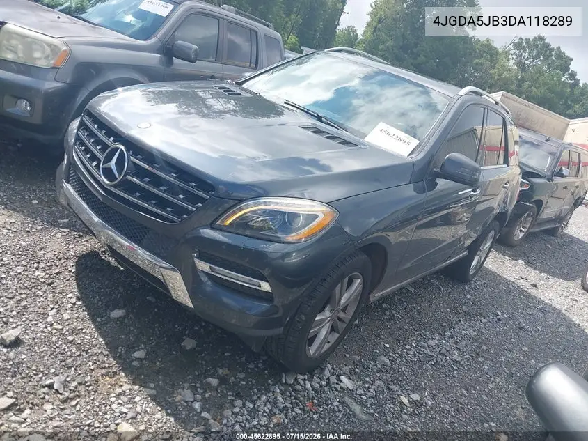2013 Mercedes-Benz Ml 350 VIN: 4JGDA5JB3DA118289 Lot: 45622895