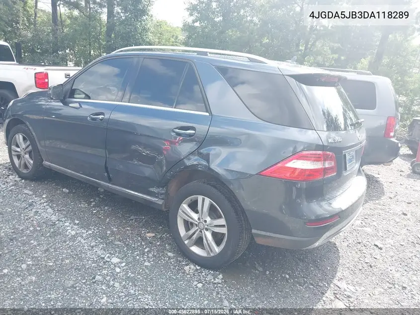 2013 Mercedes-Benz Ml 350 VIN: 4JGDA5JB3DA118289 Lot: 45622895